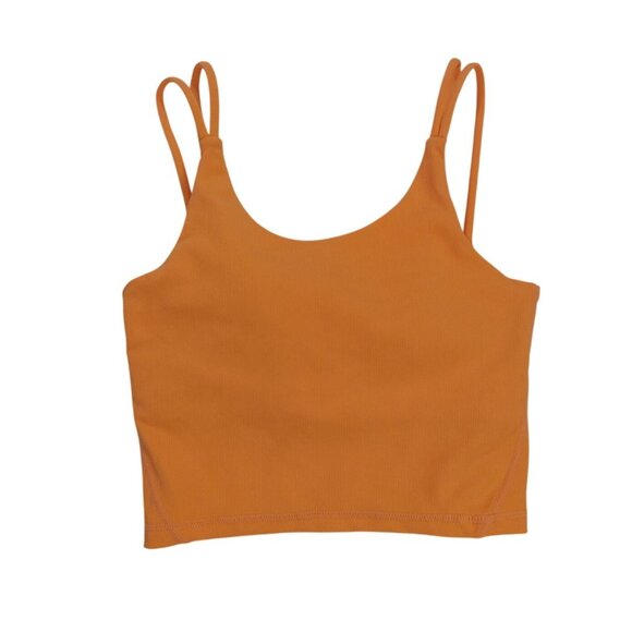 Wilo Womens Orange Ribbed Crop Tank Top Double Strap Stretch Size S NWOT. - Picture 5 of 7